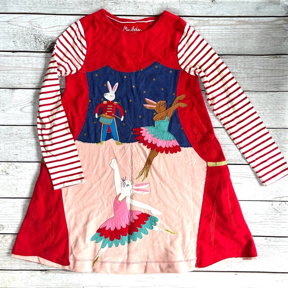 Mini Boden Red and Pink Dance Dress